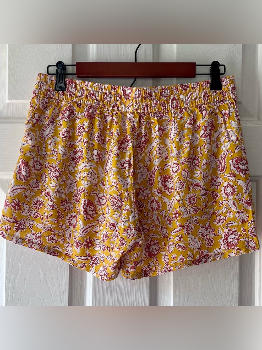 Old Navy Yellow Floral Elastic-Waist Shorts